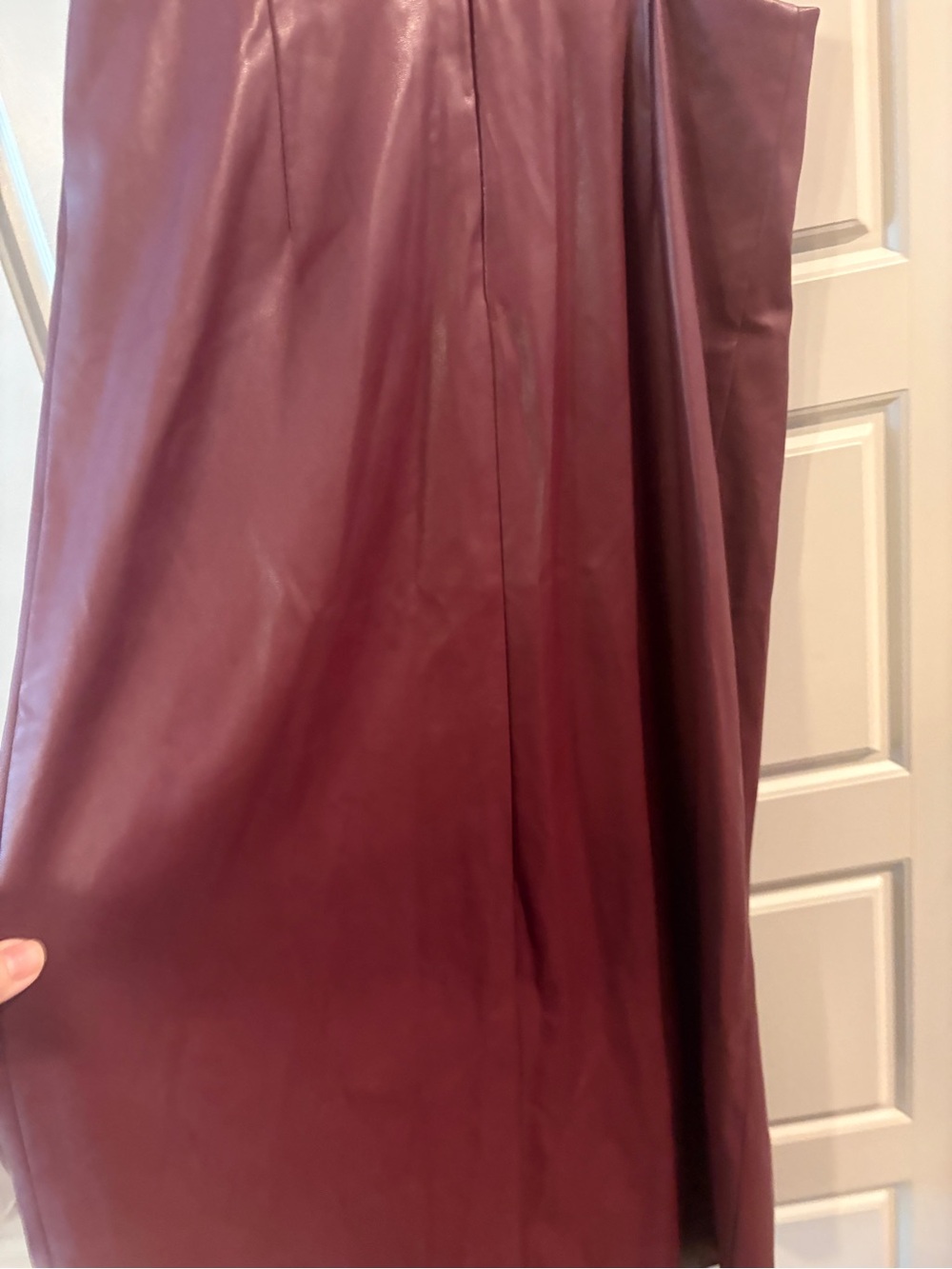 Jonathan Simkhai Toni Faux Leather Cutout Sleeveless Midi Dress in Mulberry Red - Picture 15 of 16